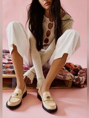 FREE PEOPLE Collection Liv Lug Loafers Cantaloupe size 38.5 NWOB